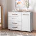 Cômoda Sapateira 1 Porta 4 Gavetas Cora Branco