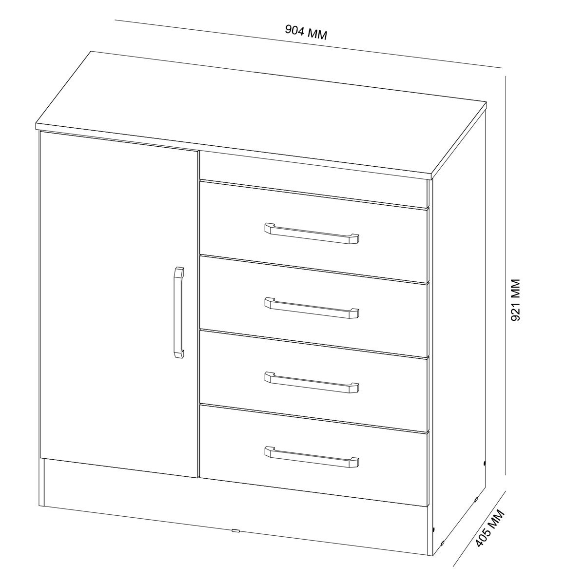 Cômoda Sapateira 1 Porta 4 Gavetas Uruguai Branco/Rosa/Branco Flex