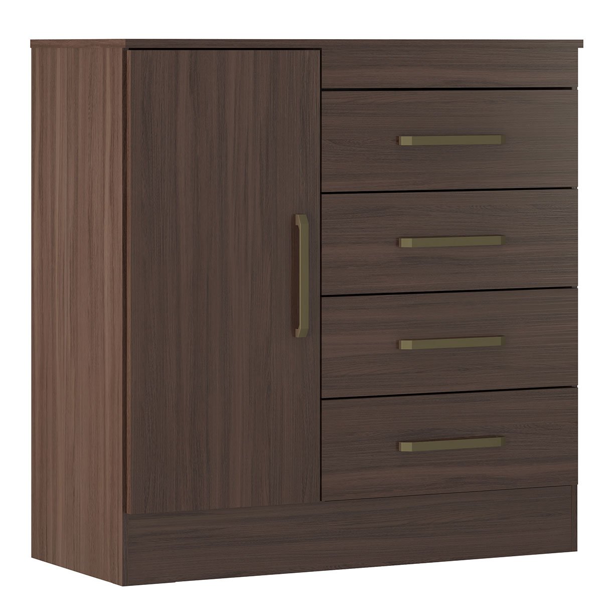 Cômoda Sapateira 1 Porta 4 Gavetas Uruguai Café Touch