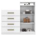 Cômoda Sapateira 2 Portas 4 Gavetas com Nicho Ana Branco