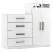 Cômoda Sapateira 2 Portas 4 Gavetas com Nicho Ana Branco