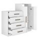 Cômoda Sapateira 2 Portas 4 Gavetas com Nicho Ana Branco