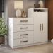 Cômoda Sapateira 2 Portas 4 Gavetas com Nicho Ana Branco