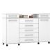 Cômoda Sapateira 2 Portas 7 Gavetas com Rodízios River Branco