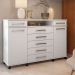 Cômoda Sapateira 2 Portas 7 Gavetas com Rodízios River Branco