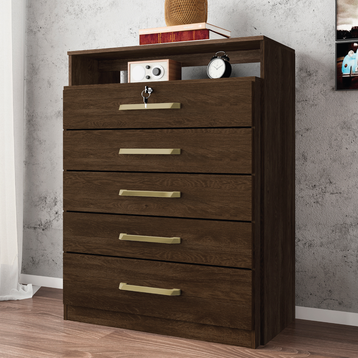 Cômoda Triunfo 5 Gavetas 86 cm - Comoda para Quarto - Demobile