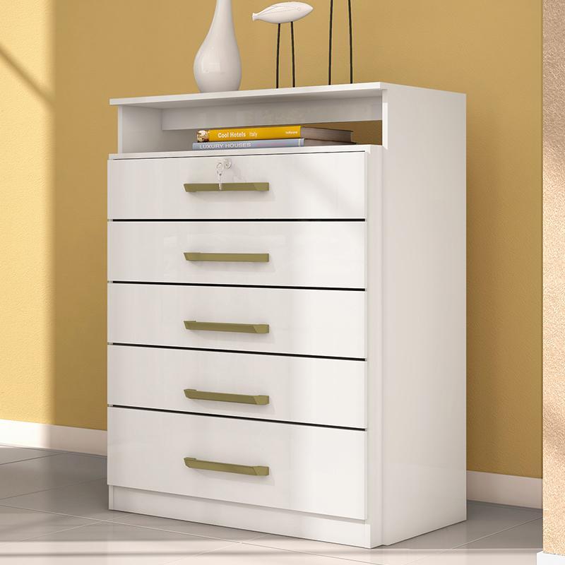 Cômoda Triunfo 5 Gavetas Branco - Demóbile  