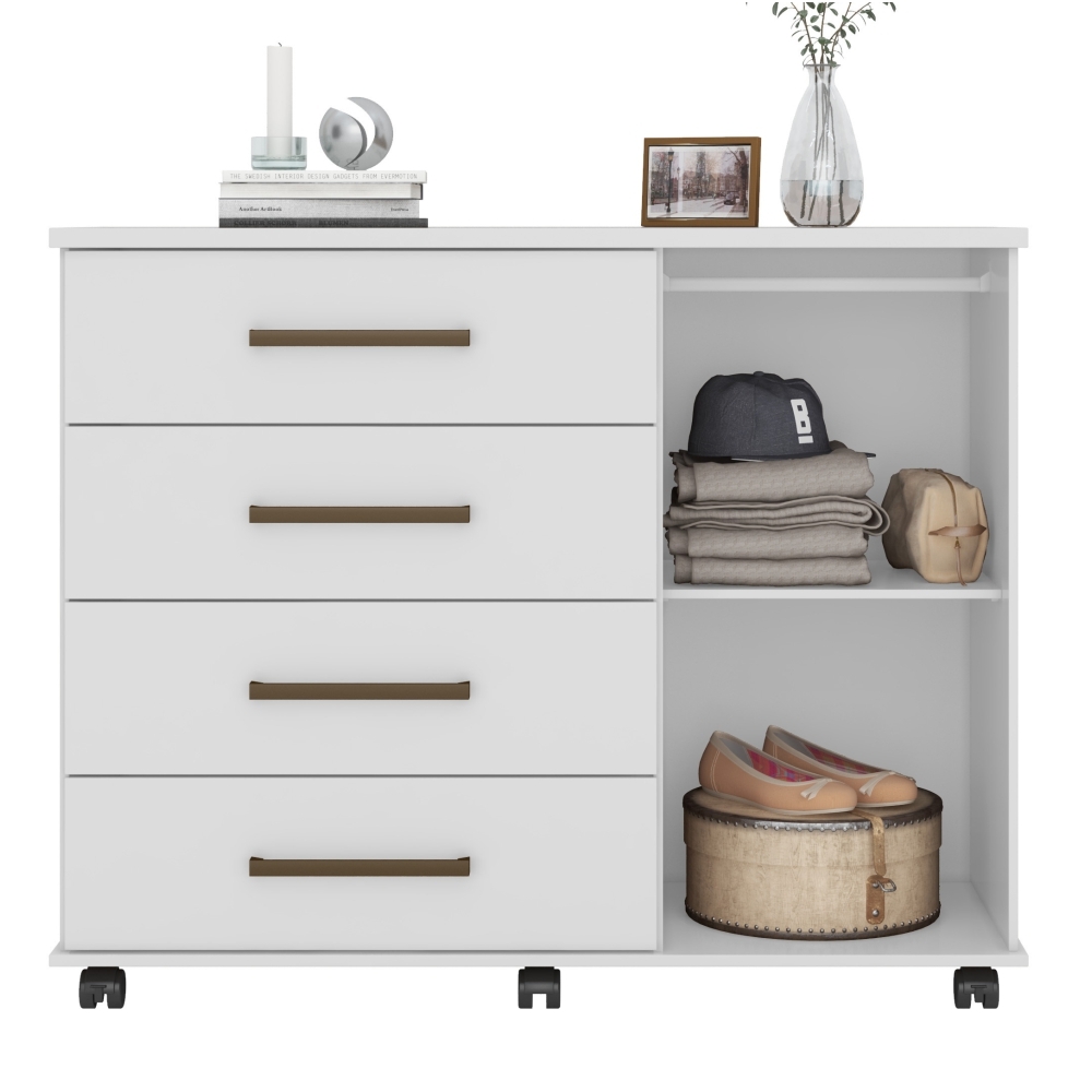 Cômoda com Rodízios Flynn Branco