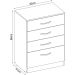 Cômoda para Quarto 4 Gavetas Estrela Branco