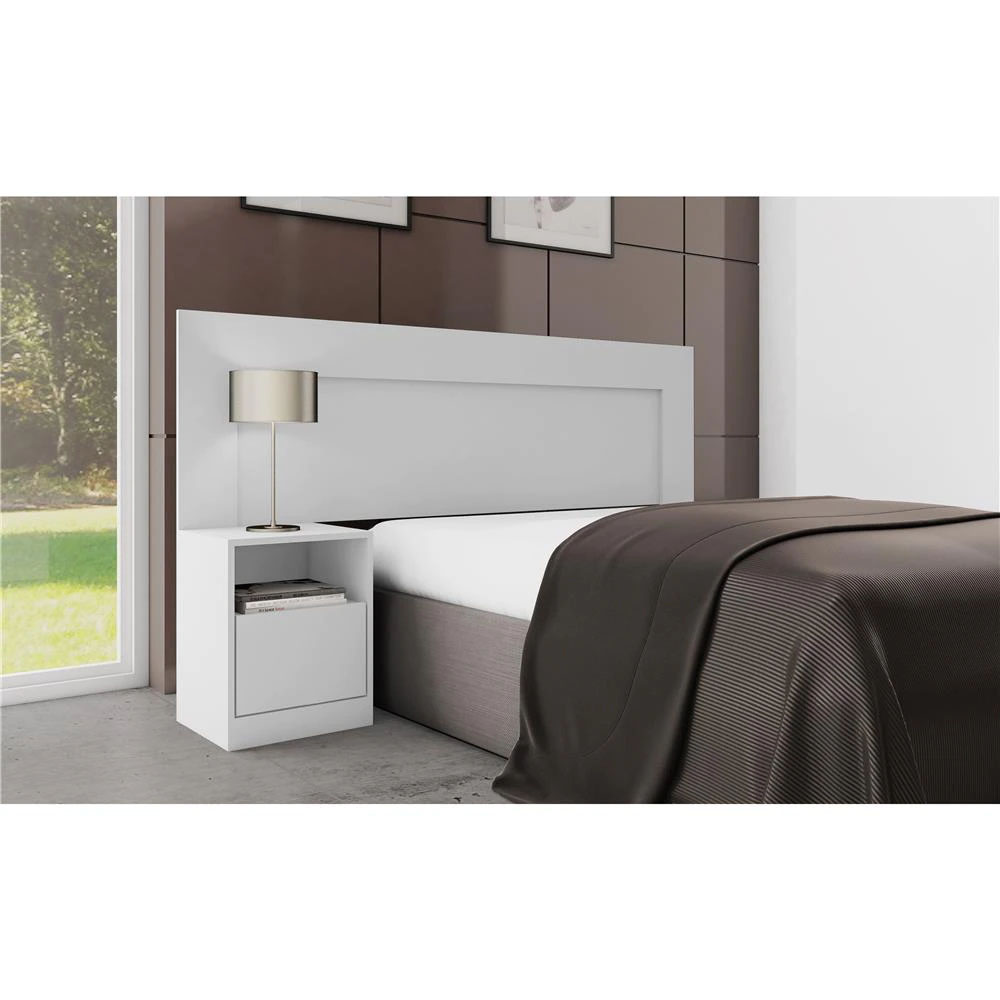 Cabeceira para Cama Casal London com Mesinha de Cabeceira - Demóbile