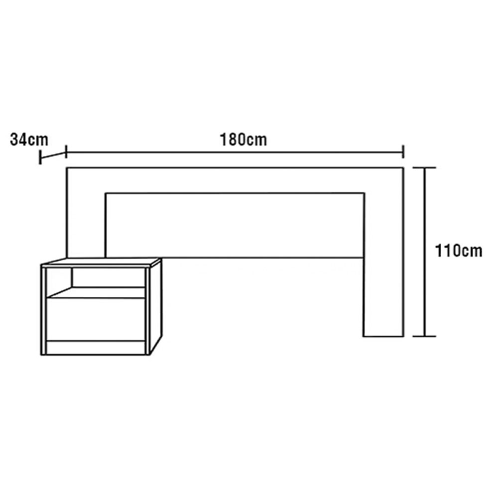 Cabeceira para Cama Casal London com Mesinha de Cabeceira - Demóbile