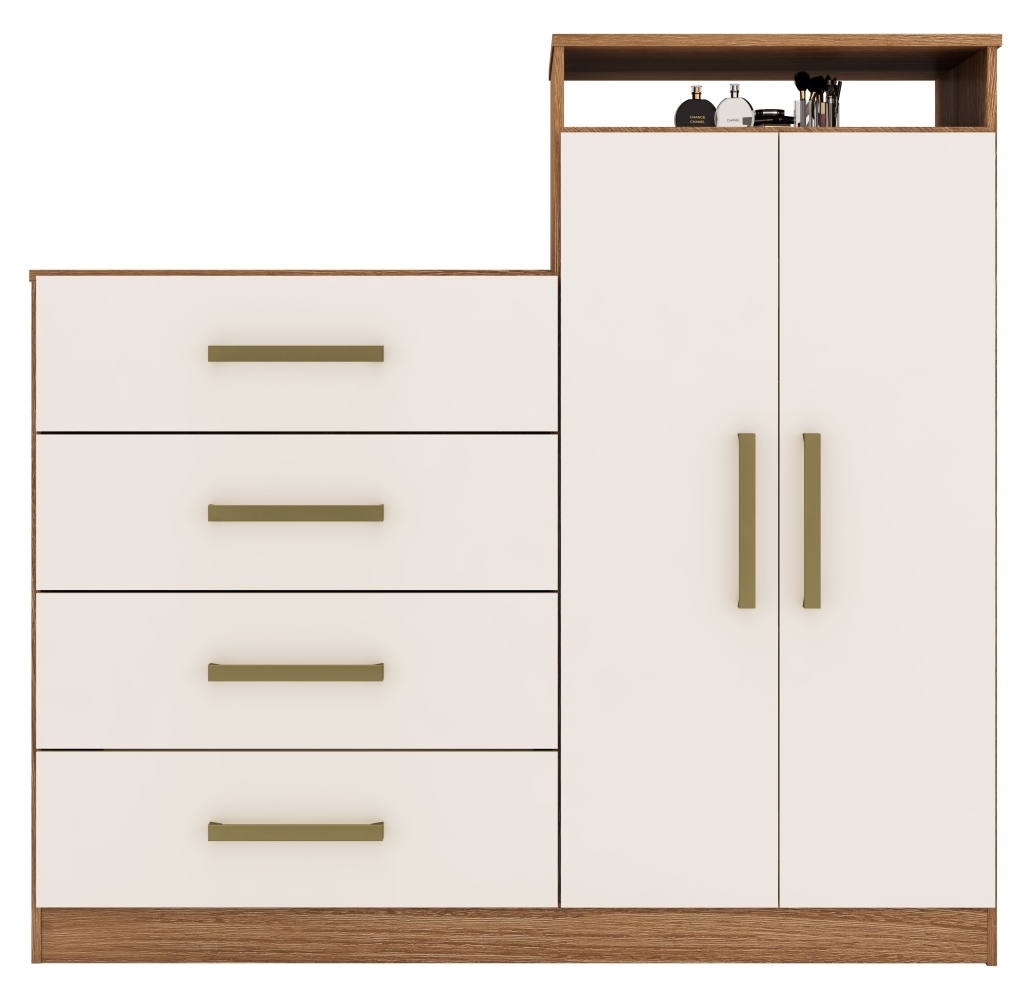 Comoda 2 Portas 4 Gavetas Nora Amendola Off-White