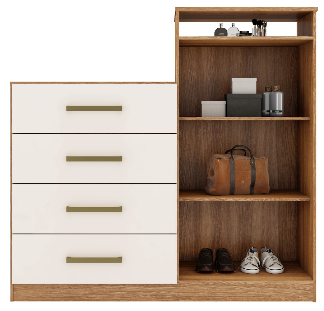 Comoda 2 Portas 4 Gavetas Nora Amendola Off-White