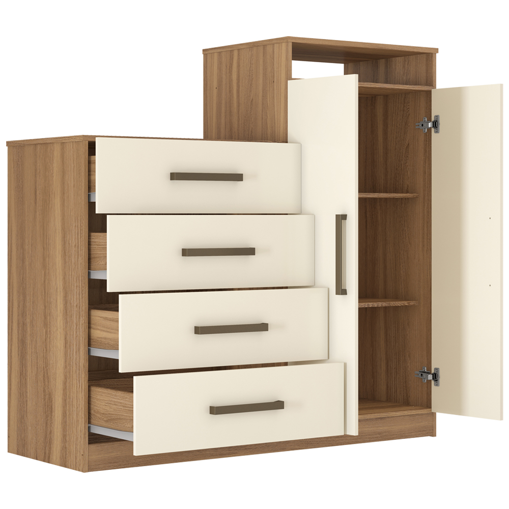 Comoda Sapateira 2 Portas 4 Gavetas 4270 Amendola Off White Demobile