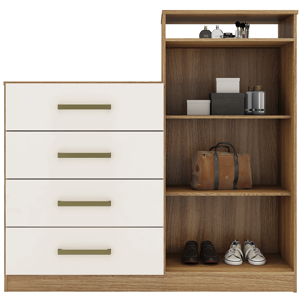Comoda Sapateira 2 Portas 4 Gavetas 4270 Amendola Off White Demobile