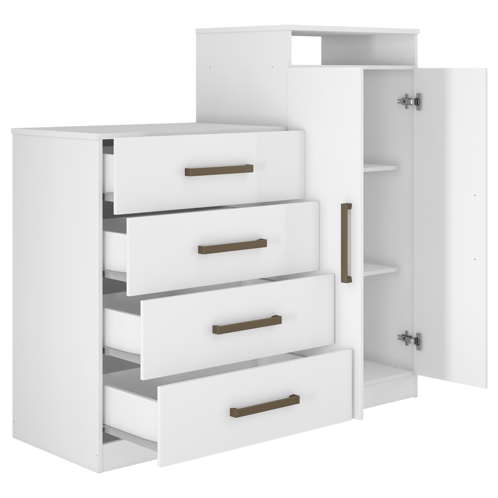 Comoda Sapateira 2 Portas 4 Gavetas 4270 Branco Demobile