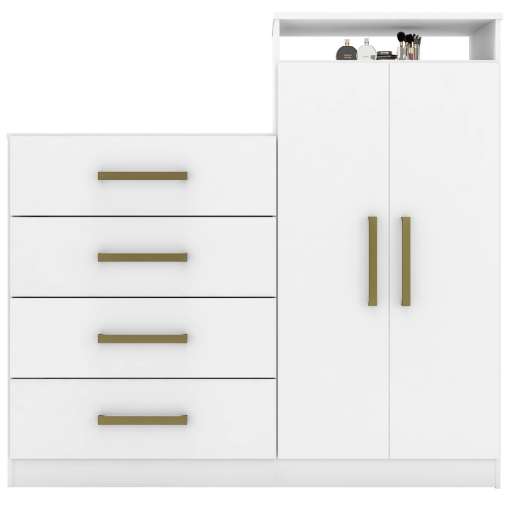 Comoda Sapateira 2 Portas 4 Gavetas 4270 Branco Demobile