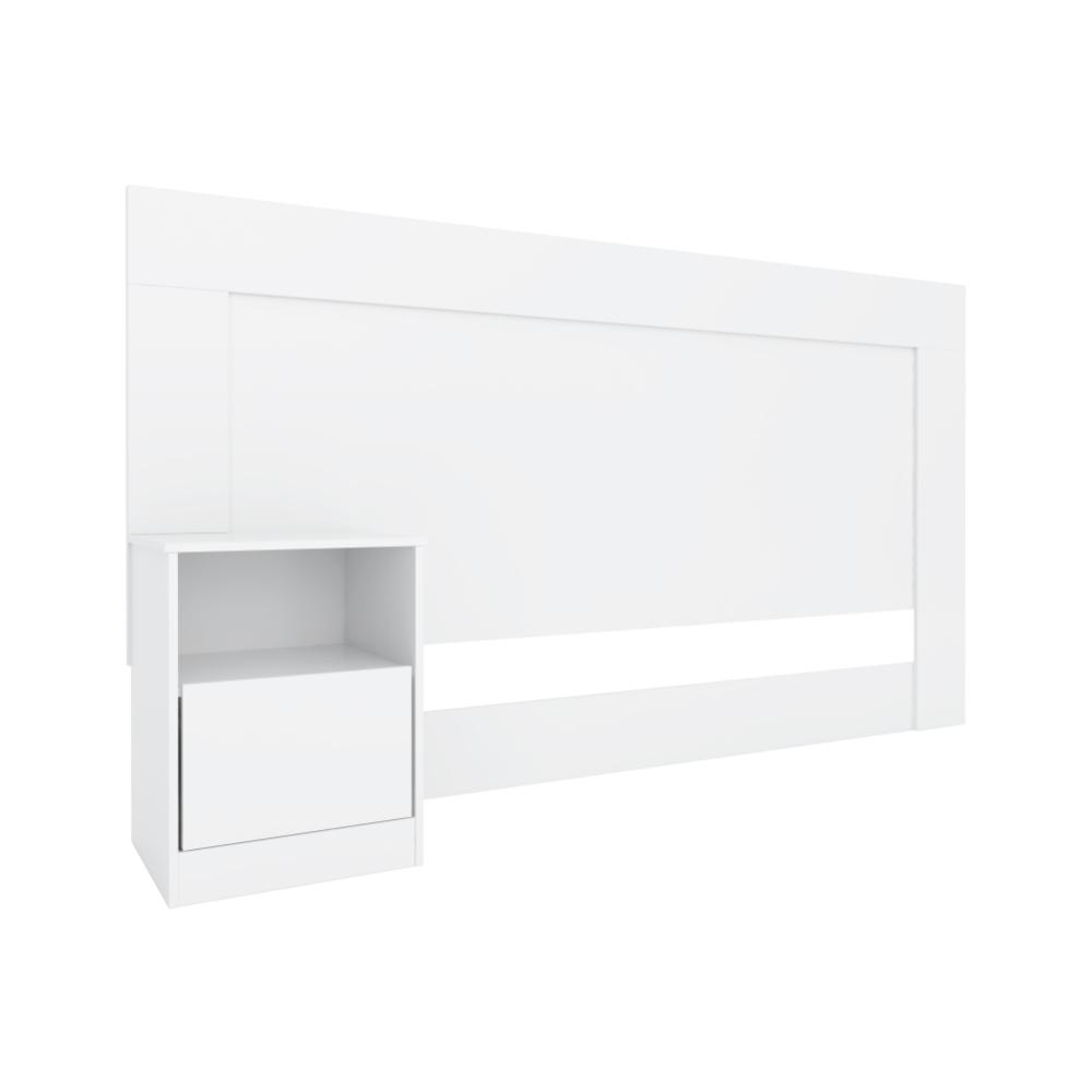 Conjunto Cabeceira e Guarda Roupa Casal Arezzo Branco Rosa