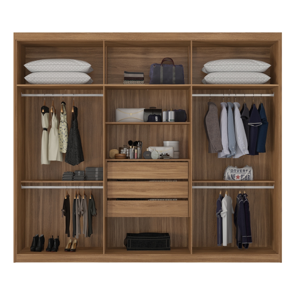 Conjunto Cabeceira e Guarda Roupa Casal Caroline Amendola