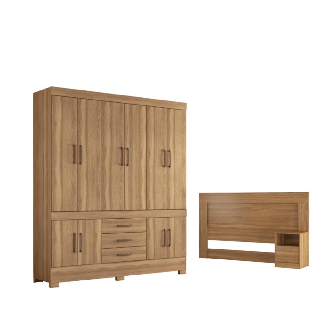 Conjunto Cabeceira e Guarda Roupa Casal Emilia Amendola