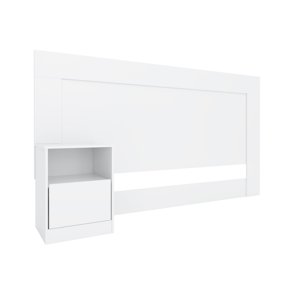 Conjunto Cabeceira e Guarda Roupa Casal Terni Branco