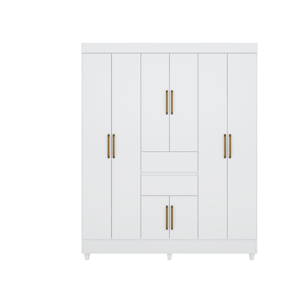 Conjunto Cabeceira e Guarda Roupa Casal Terni Branco