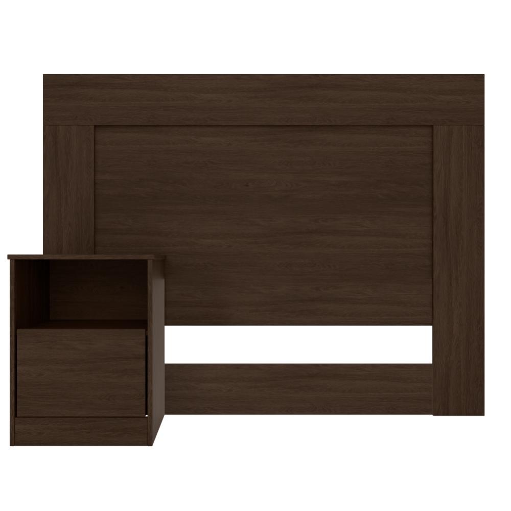 Conjunto Cabeceira e Guarda Roupa Fabi Ebano