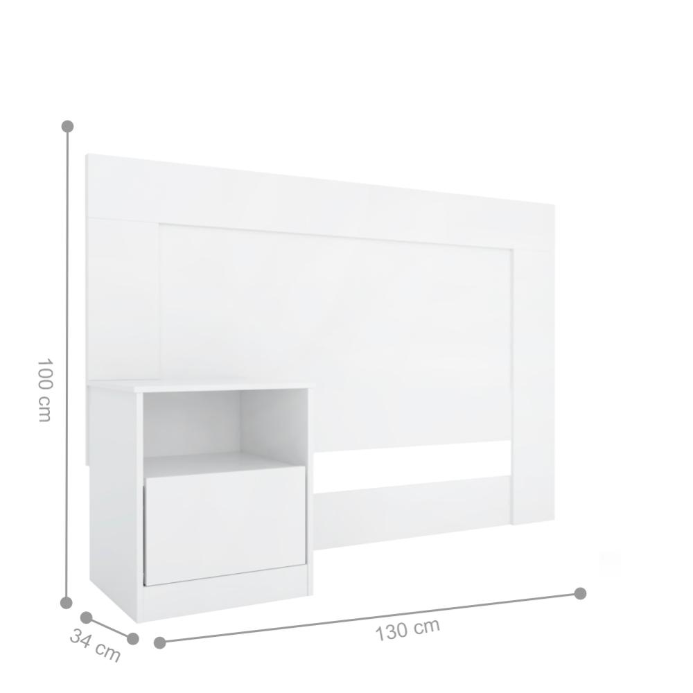Conjunto Cabeceira e Guarda Roupa Ravenna Branco