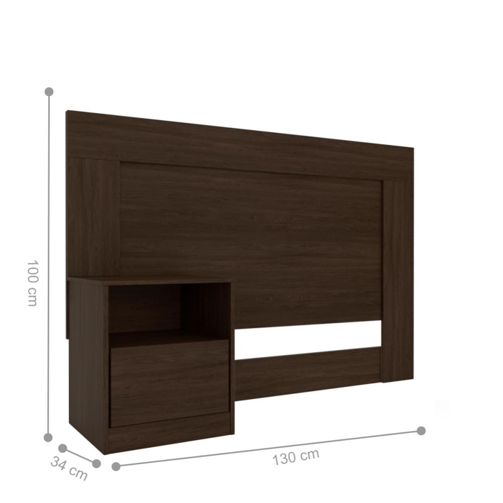 Conjunto Cabeceira e Guarda Roupa Udini Ebano