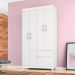 Conjunto Cabeceira e Guarda Roupa Vicenza Branco Rosa