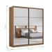 Conjunto Quarto Guarda Roupa com 2 Espelhos e Comoda Napolis Amendola