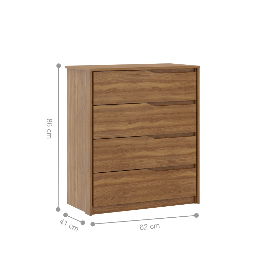 Conjunto Quarto Guarda Roupa com 2 Espelhos e Comoda Napolis Amendola