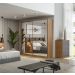 Conjunto Quarto Guarda Roupa com 2 Espelhos e Comoda Napolis Amendola Grafito