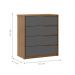 Conjunto Quarto Guarda Roupa com 2 Espelhos e Comoda Napolis Amendola Grafito