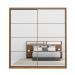 Conjunto Quarto Guarda Roupa com 2 Espelhos e Comoda Napolis Amendola Grafito