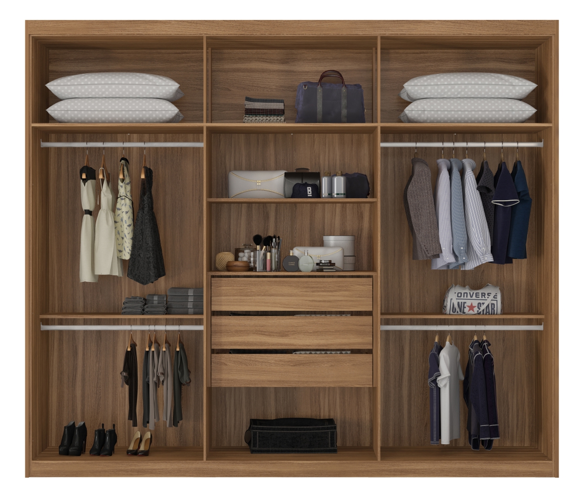 Conjunto Quarto Guarda Roupa e Comoda Caroline Amendola