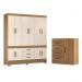 Conjunto Quarto Guarda Roupa e Comoda Emilia Amendola Off-White