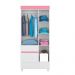 Conjunto Quarto Guarda Roupa e Comoda Fabi Branco Rosa