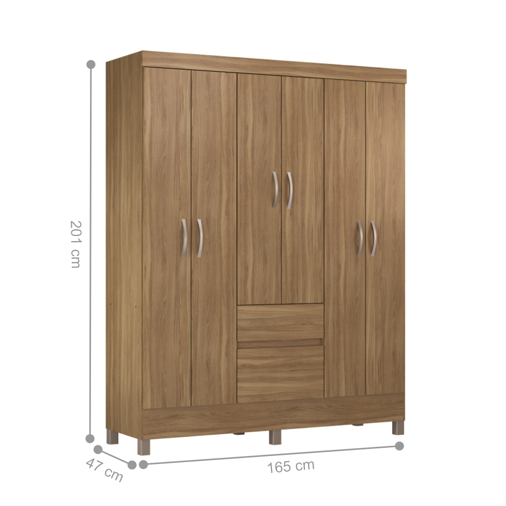 Conjunto Quarto Guarda Roupa e Comoda Forggia Amendola