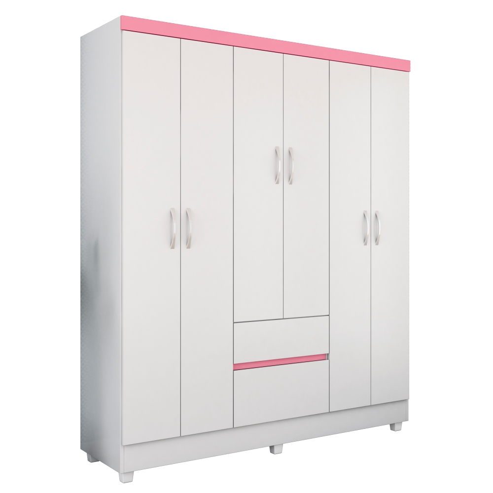 Conjunto Quarto Guarda Roupa e Comoda Forggia Branco