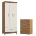 Conjunto Quarto Guarda Roupa e Comoda Jones Amendola Off-White