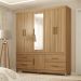 Conjunto Quarto Guarda Roupa e Comoda Monza Amendola
