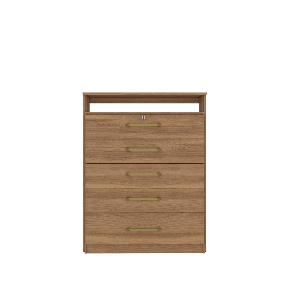 Conjunto Quarto Guarda Roupa e Comoda Monza Amendola