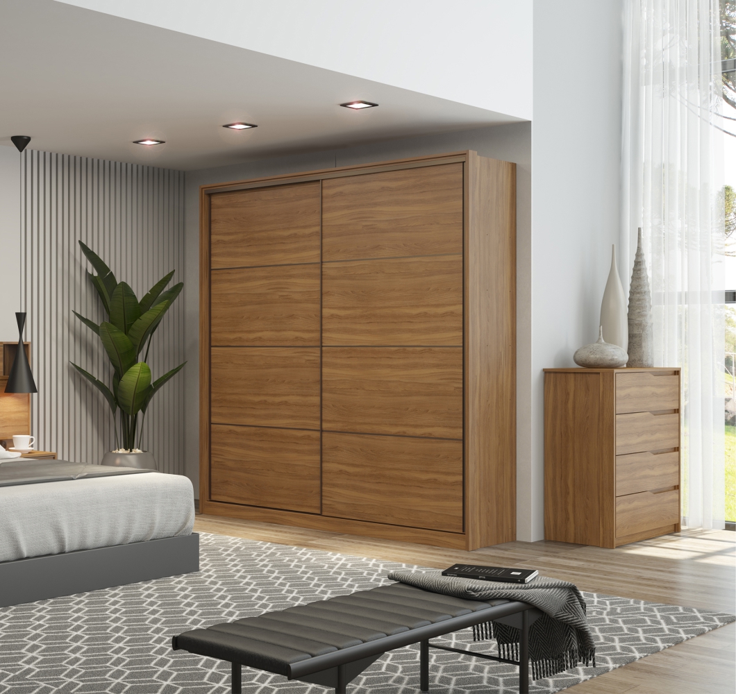 Conjunto Quarto Guarda Roupa e Comoda Napolis Amendola