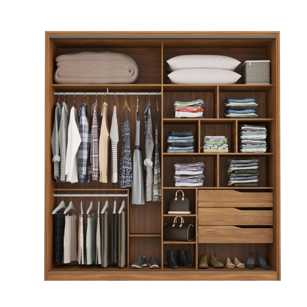 Conjunto Quarto Guarda Roupa e Comoda Napolis Amendola