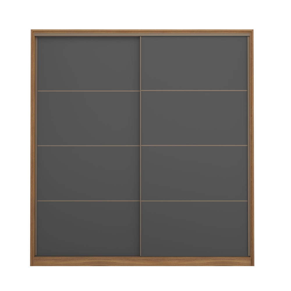 Conjunto Quarto Guarda Roupa e Comoda Napolis Amendola Grafito