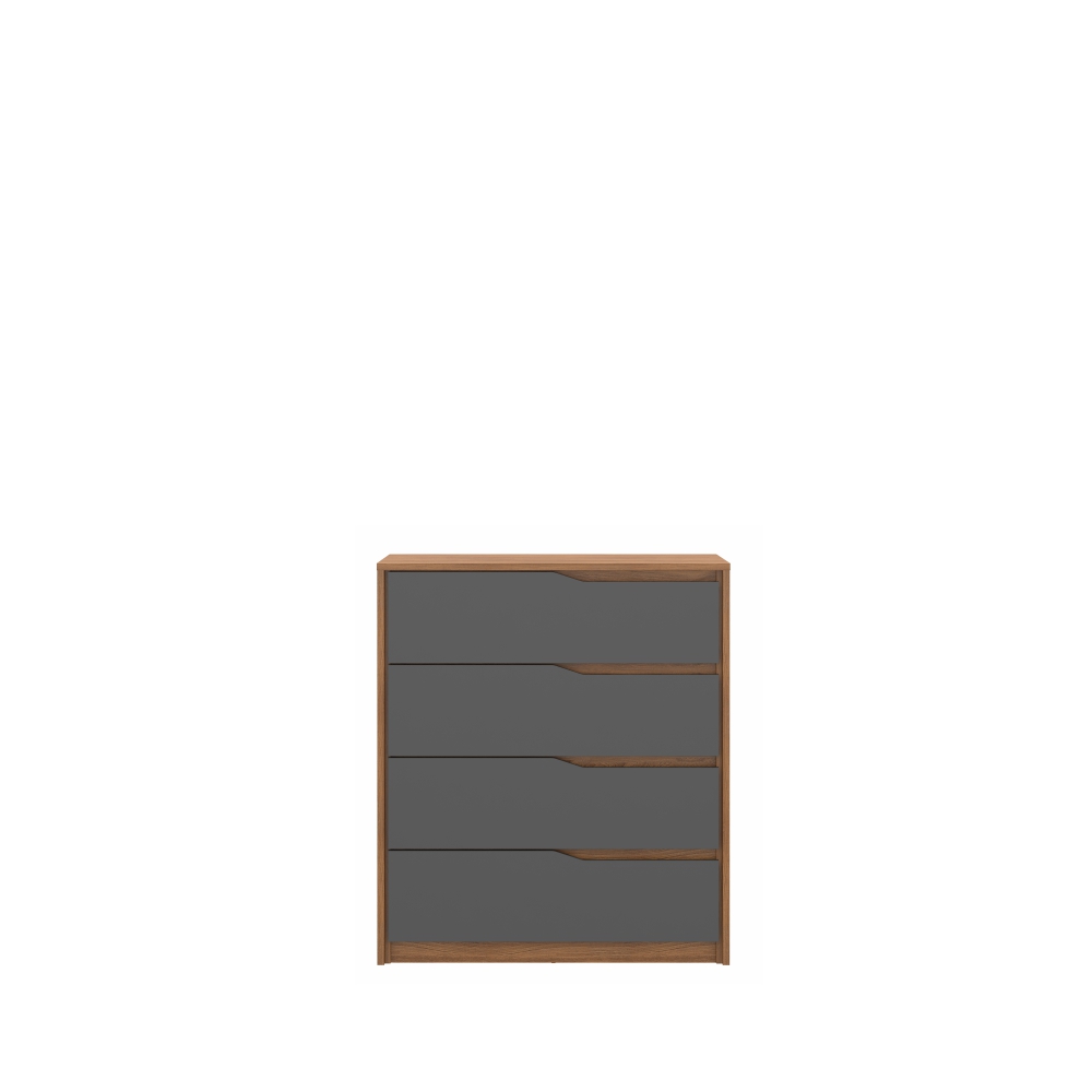 Conjunto Quarto Guarda Roupa e Comoda Napolis Amendola Grafito