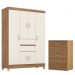Conjunto Quarto Guarda Roupa e Comoda Pescara Amendola Off-White