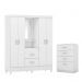 Conjunto Quarto Guarda Roupa e Comoda Ravenna Branco