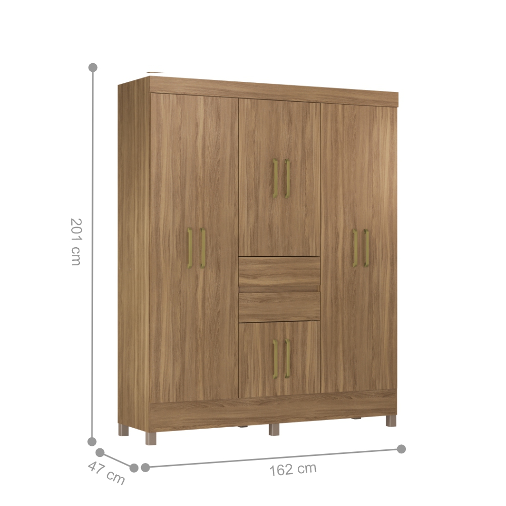 Conjunto Quarto Guarda Roupa e Comoda Terni Amendola